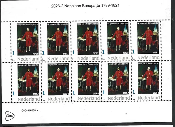 Nederland 2026-2 Napoleon Bonaparte selfportrait sheet postfris/mnh