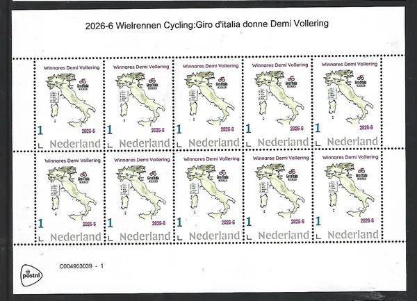 Netherlands 2026-6 Cycling: Giro D'Italia donne Demi Vollering sheetlet MNH