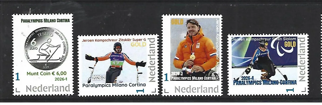 Nederland 2026 Paralympics Milano Cortina Goldmedal winners complete set postfris/mnh