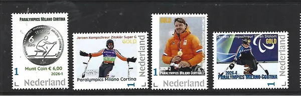 Nederland 2026 Paralympics Milano Cortina Goldmedal winners complete set postfris/mnh