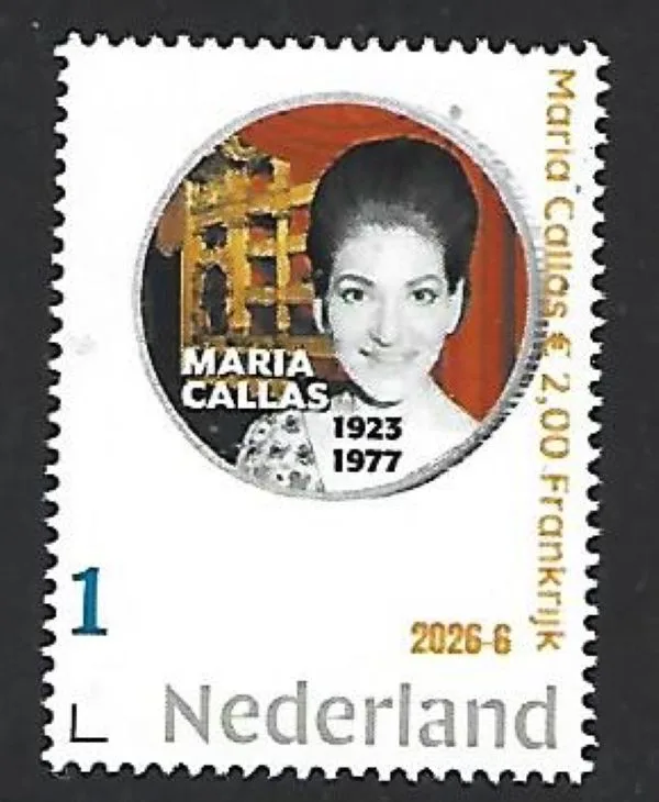 Nederland 2026-6 Maria Callas Munt Coin €2 France postfris/mnh