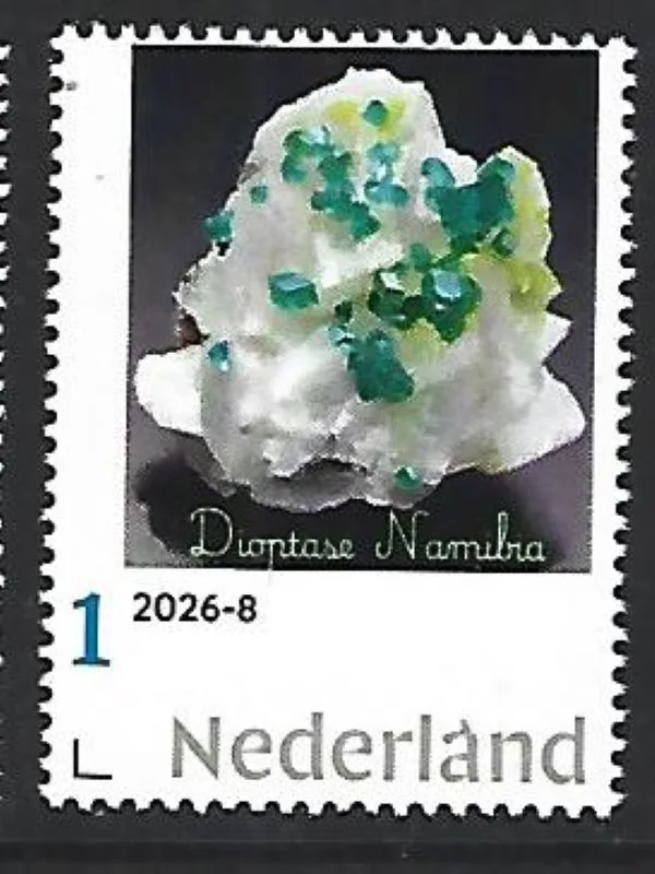 Netherlands 2026-8 Minerals: Dioptase Tsumeb Namibia MNH