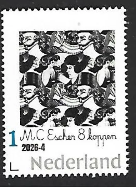 Netherlands 2026-4 MC Escher: 8 heads 1922 MNH