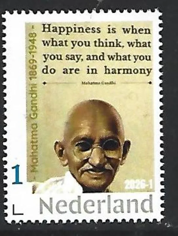 Nederland 2026-1 Gandhi: Mathatma Gandhi quote postfris/mnh