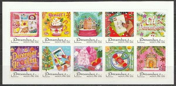 Netherlands 2022 Christmas stamps 4062-71 MNH