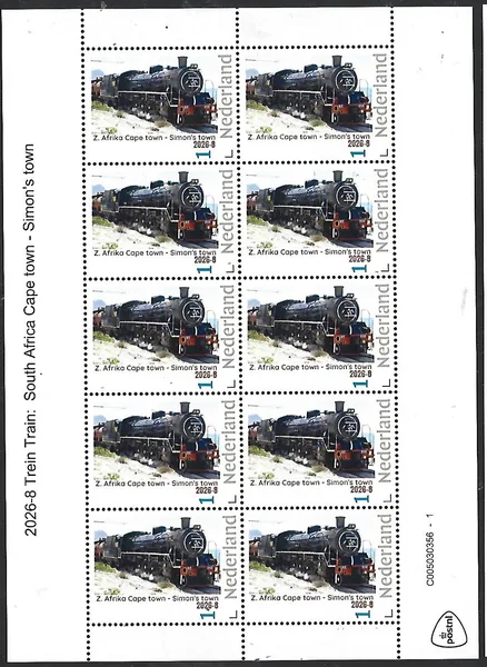 Nederland 2026-8 Trein Train: South Africa Cape town - Simon's town sheet postfris/mnh
