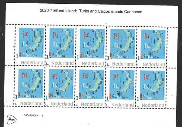 Netherlands 2026-7 Island: Turks & Caicos islands sheet MNH