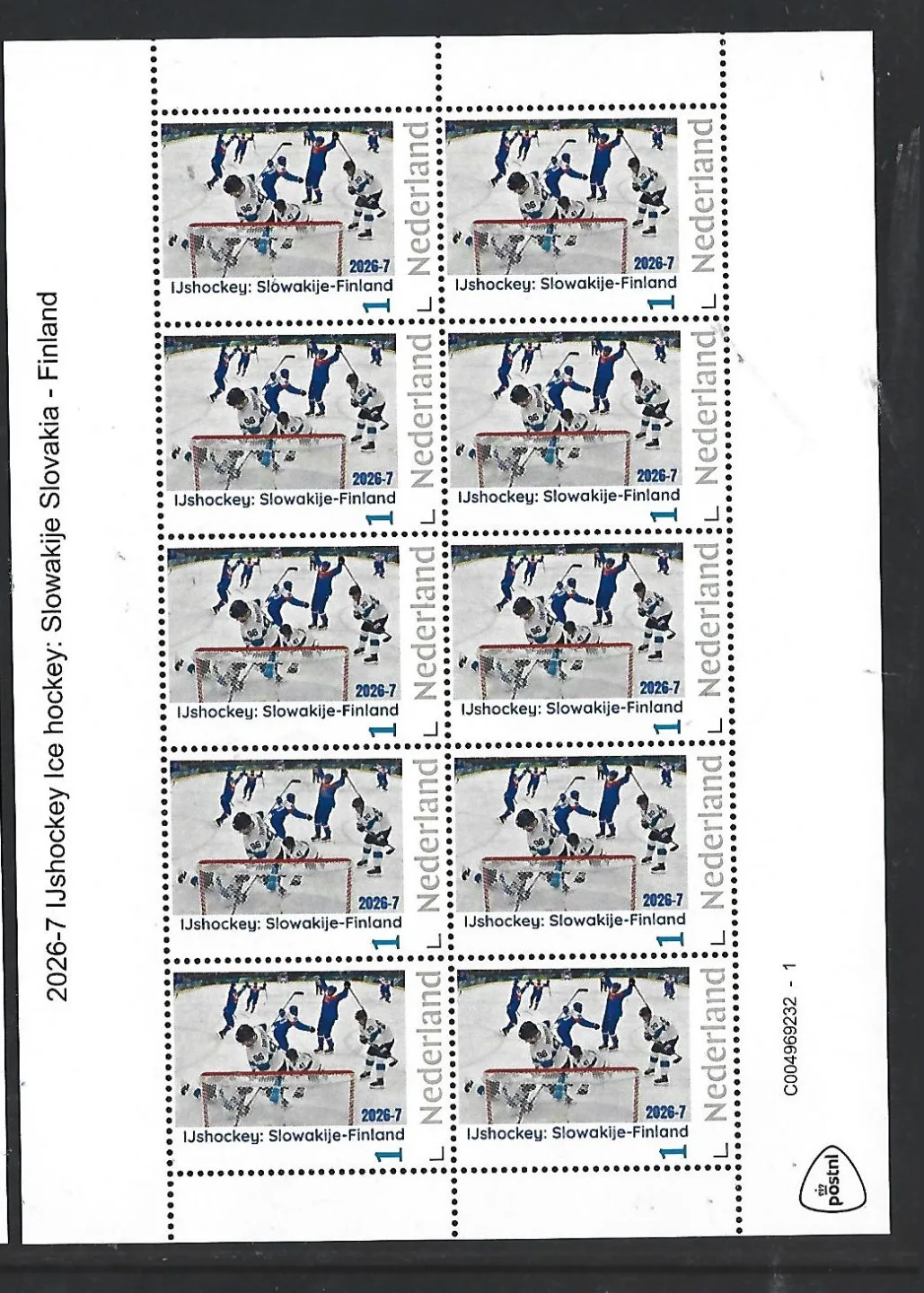 Nederland 2026-7 IJshockey Ice hockey: Slowakije-Findland sheet postfris/mnh