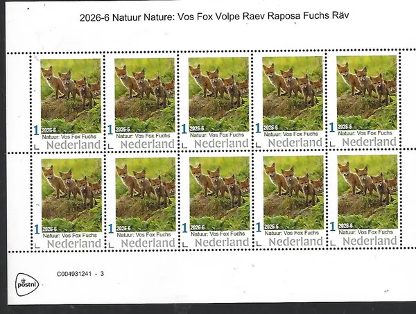 Netherlands 2026-5 Nature: Wolf sheet MNH