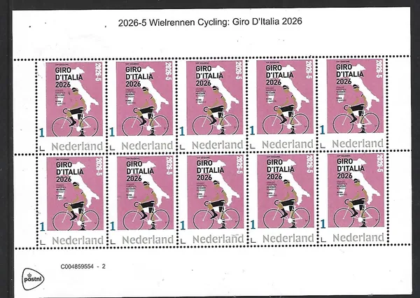 Nederland 2026-5 Wielrennen Cycling: Giro D'Italia sheet postfris/mnh