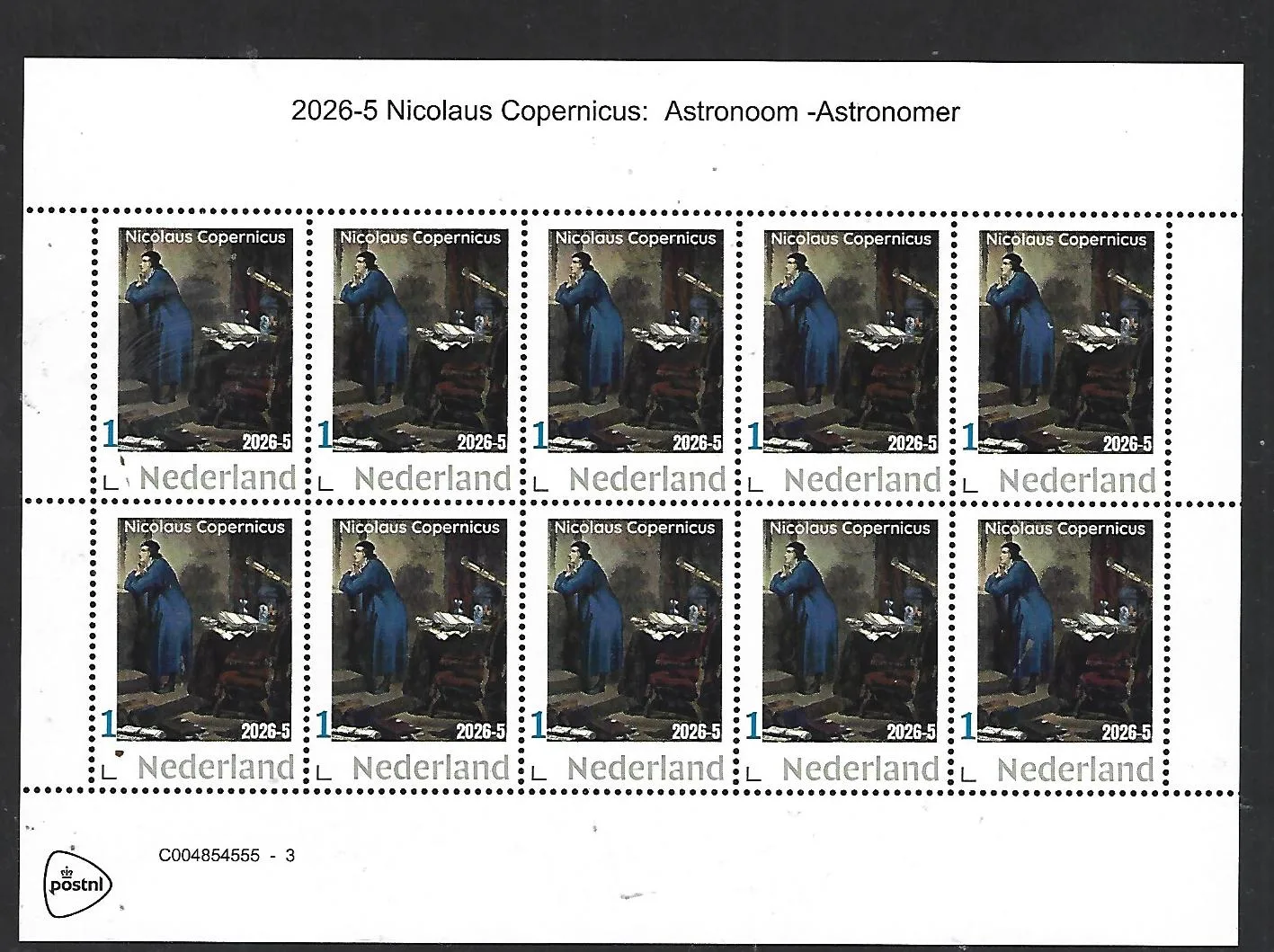 Nederland 2026-5 Copernicus: Nicolaus Copernicus Astronoom sheet postfris/mnh