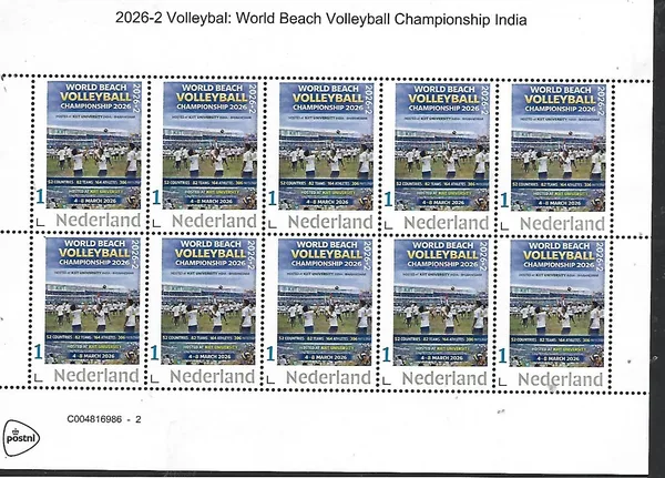 Netherlands 2026-2 Volleyball; World Beach Volleyball Championships India sheet MNH