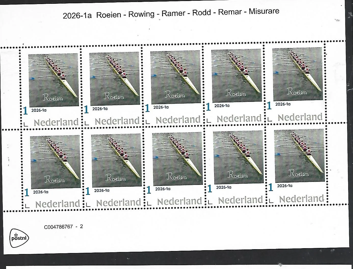 Nederland 2026-1a Roeien Rowing Ramer sheetlet postfris/mnh