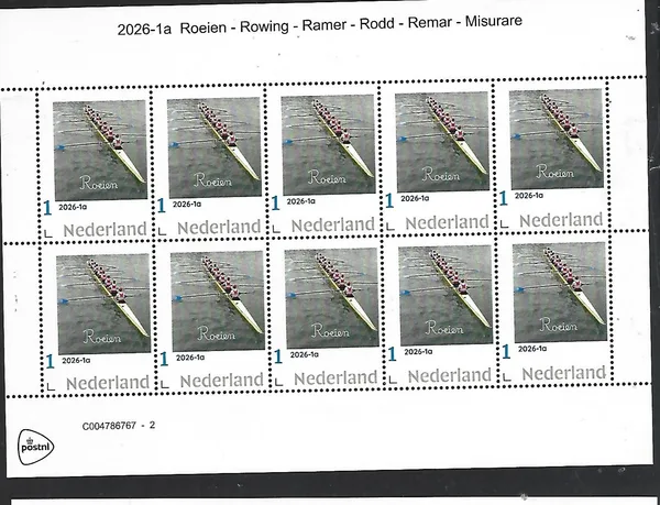 Netherlands 2026-1a Rowing Rower sheetlet MNH