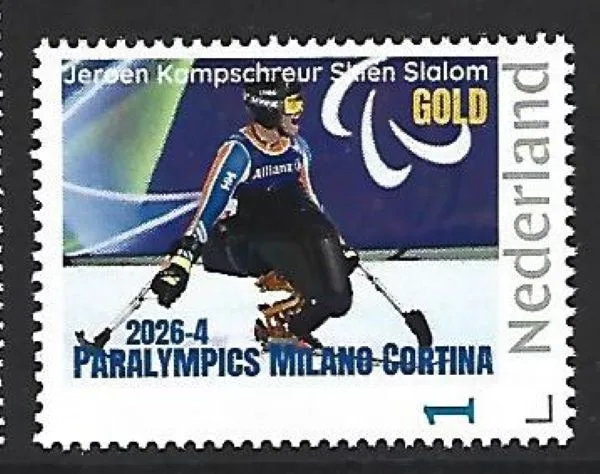 Nederland 2026-4 Paralympics J. Kampschreur Skying Slalom GOLD postfris/mnh