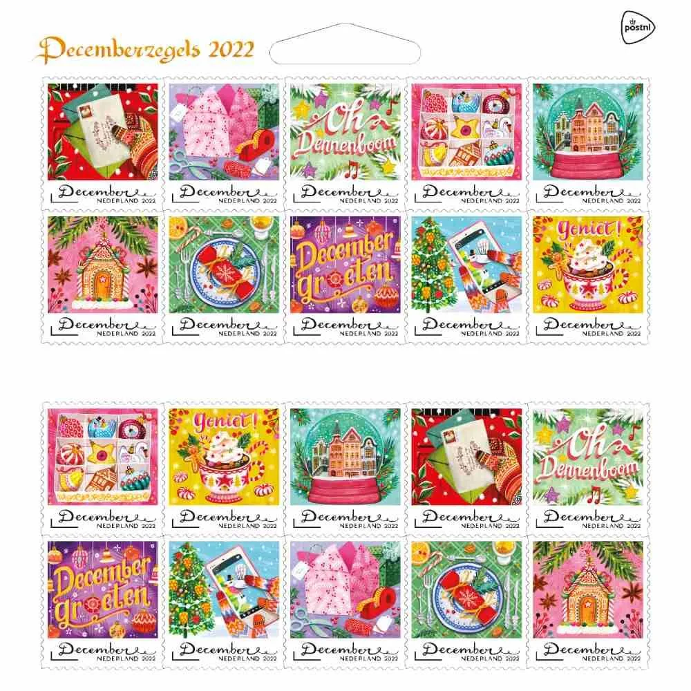 Nederlannd 2022 kerstzegels Christmas V4062-71 postfris/mnh