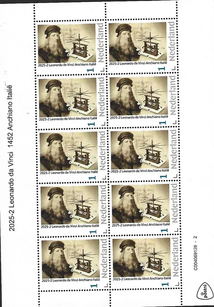 Netherlands 2025-2 Leonardo da Vinci sheetlet MNH