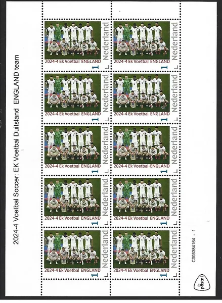 Netherlands 2024-4 Football/Soccer: European Championships England sheetlet MNH
