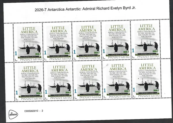 Nederland 2026-7 Antarctica: Admiral Richard E Byrd sheet postfris/mnh
