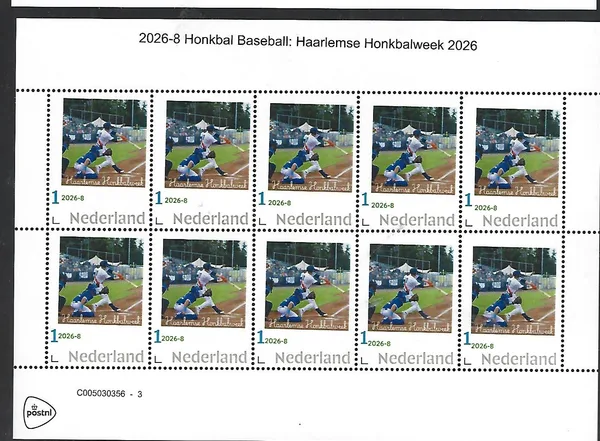 Netherlands 2026-8 Baseball: Haarlem Baseball Week sheet MNH