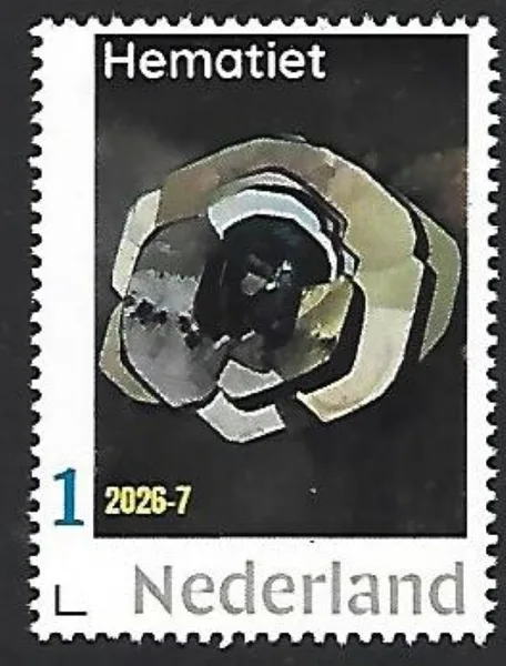 Nederland 2026-7 Mineraal Mineral: Hematiet Hematite postfris/mnh