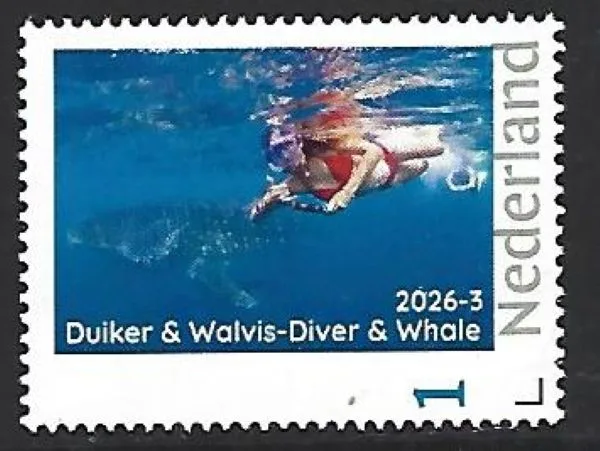 Nederland 2026-3 Duiker en Walvis: Diver & Whale postfris/mnh