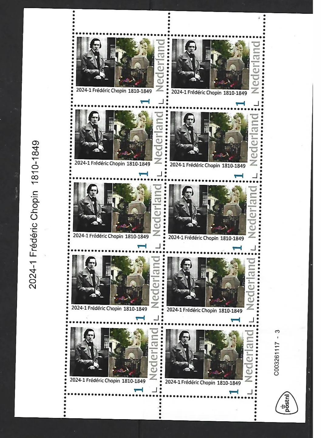 Niederlande 2024-1 Frédéric Chopin 1810-1849 Markenheftchen postfrisch/mnh