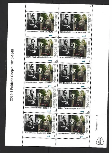 Nederland 2024-1 Frédéric Chopin 1810-1849 sheetlet postfris/mnh