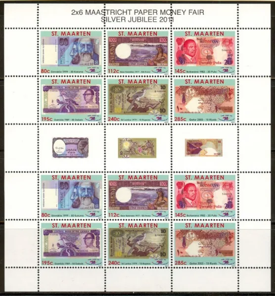 St Maarten V2-7 Papiergeldbeurs 2011 souvenir sheet MNH
