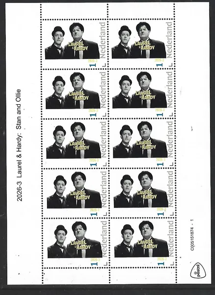 Netherlands 2026-3 Laurel and Hardy: the duo sheetlet MNH