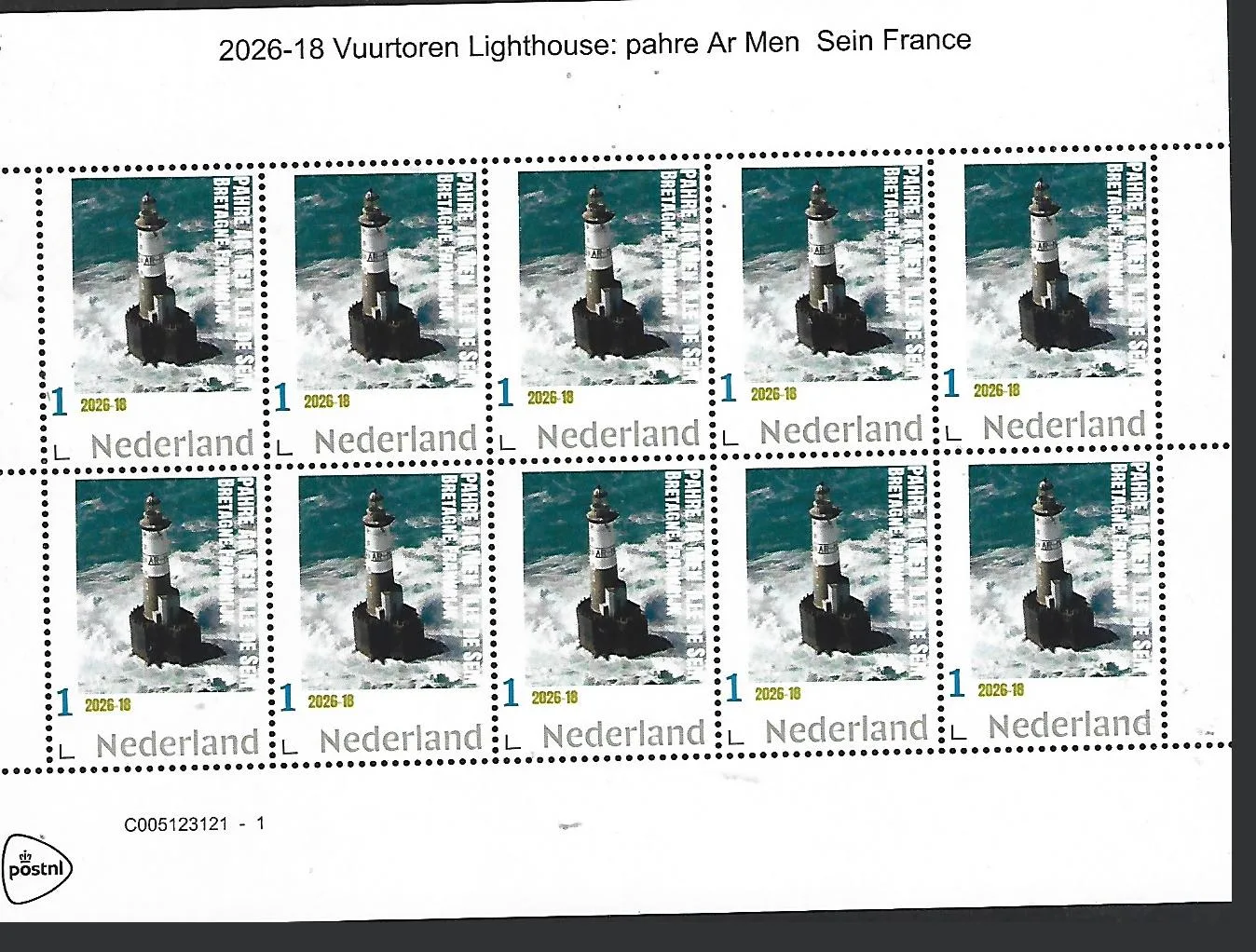 Netherlands 2026-18 Lighthouse Pahre Ar Men France sheet MNH