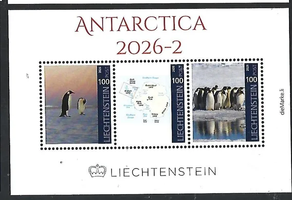 Liechtenstein 2026-2 Antarctica Pinguin Penguin blok-m/s postfris/mnh