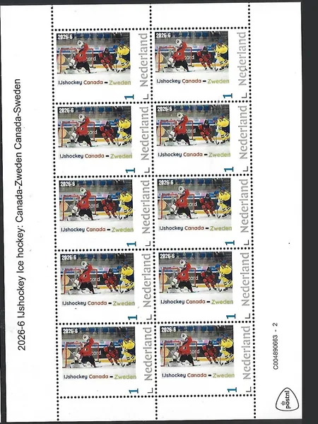 Nederland 2026-6 IJshockey Ice hockey: Canada-Zweden sheetlet postfris/mnh