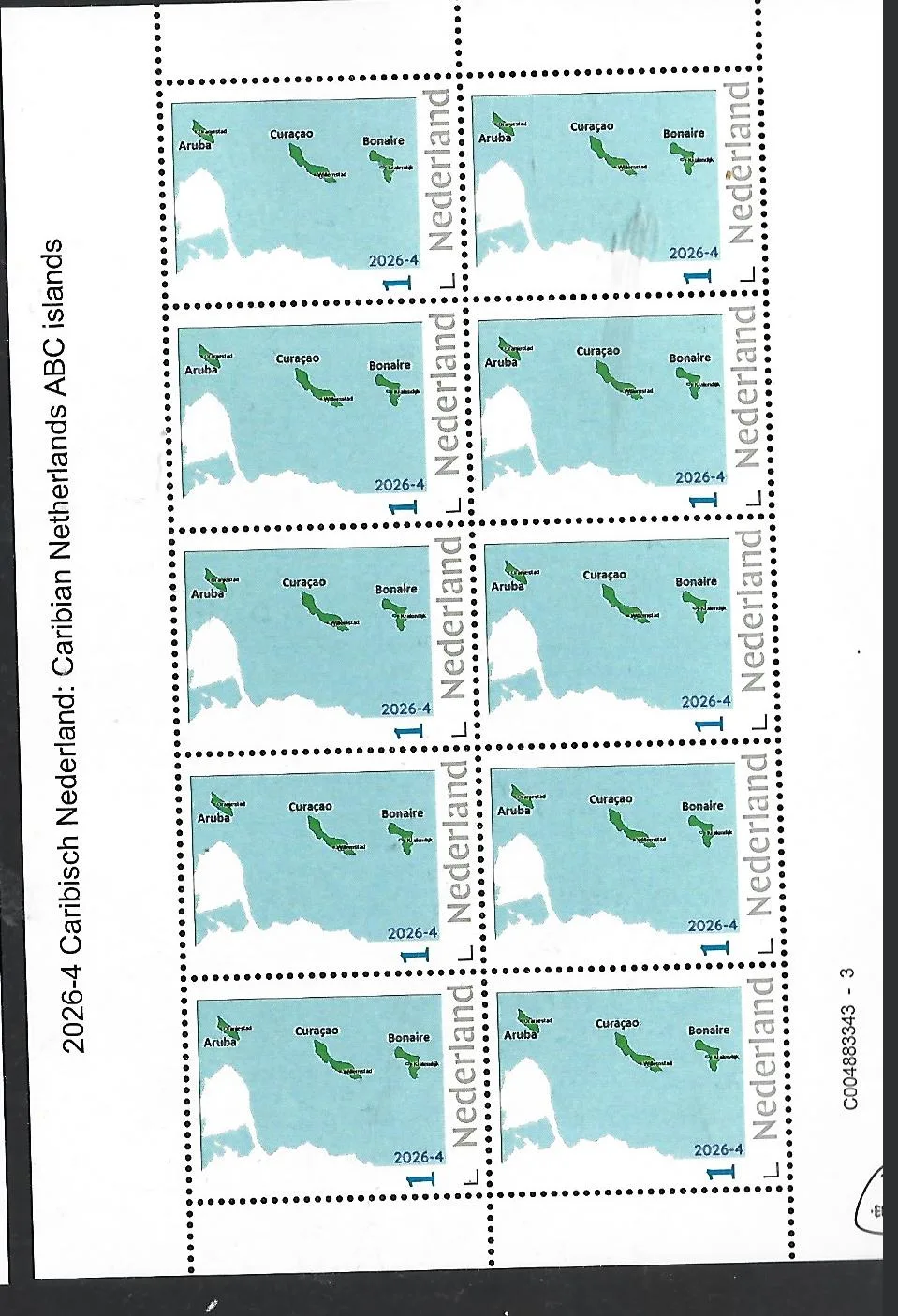 Netherlands 2026-4 Caribbean Netherlands: The ABC islands Aruba Bonaire Curaçao sheet MNH