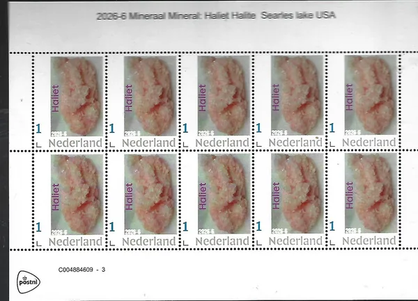 Netherlands 2026-6 Mineral: Halite Searles Lake USA sheet MNH