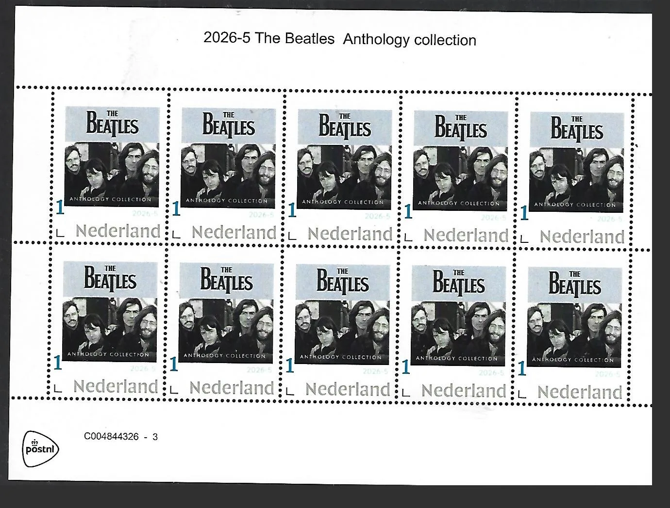 Nederland 2026-5 The Beatles: Beatles Anthology sheet postris/mnh