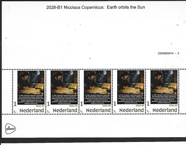 Nederland 2026-B1 Nicolaus Copernicus 1473-1543 Gold 1 sheet postfris/mnh