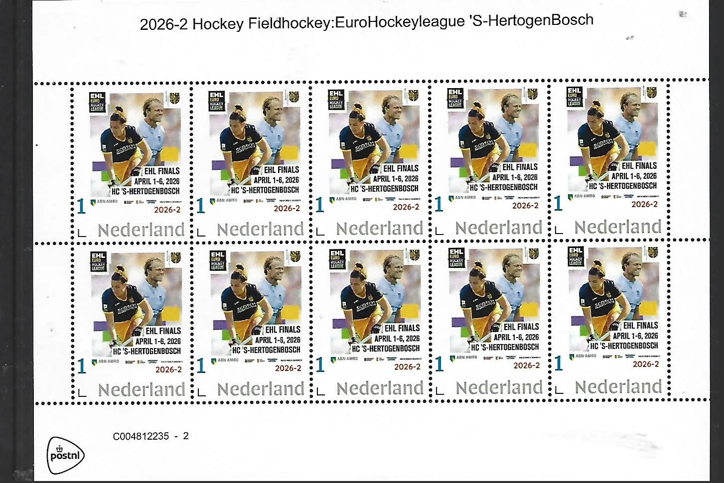 Nederland 2026-2 Hockey Fieldhockey: EuroHockeyLeague sheet postfris/mnh