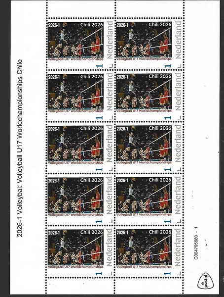 Netherlands 2026-1 Volleyball: U17 World Championships Chile sheet MNH