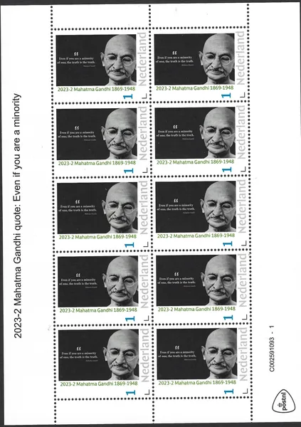 Nederland 2023-2 Mahatma Gandhi quote sheetlet postfris/mnh