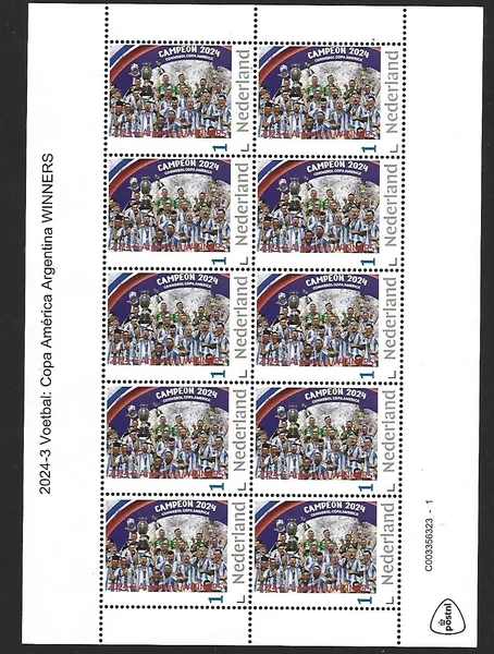 Netherlands 2024-3 Football soccer: Argentina Copa America sheetlet MNH