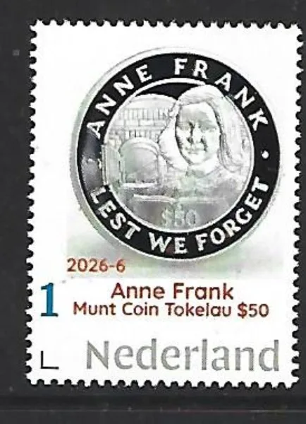 Netherlands 2026-6 Anne Frank: Symbol of Holocaust coin Niue $50 uncirculated/MNH