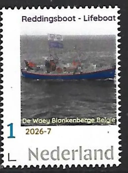 Nederland 2026-7 Schip Ship: Reddingsboot Lifeboat De Waey Belgium postfris/mnh