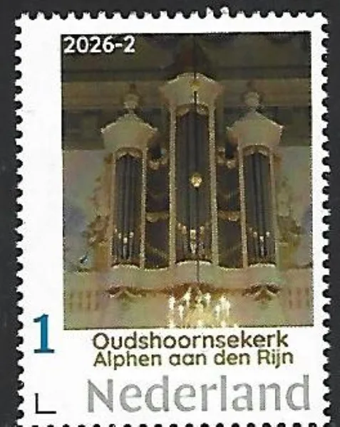 Nederland 2026-2 Orgel Organ: Oudshoornsekerk Alphen ad Rijn postfrs/mnh