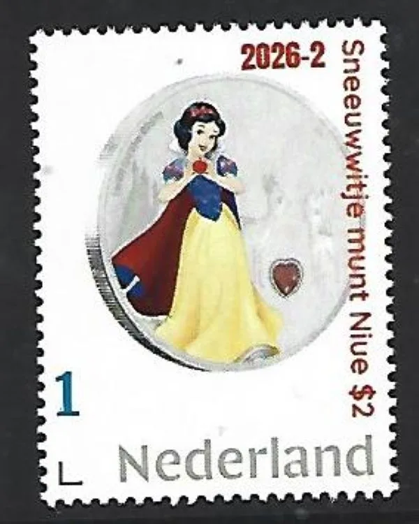 Nederland 2026-2 Disney Munt Coin Snow-white Niue $2 postfris/mnh