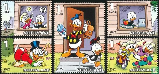 Netherlands 2022 Children's Stamps Donald Duck Disney 4059a-e MNH