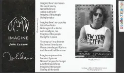 UNO New York 50yr Imagine John Lennon The Beatles block m/s MNH