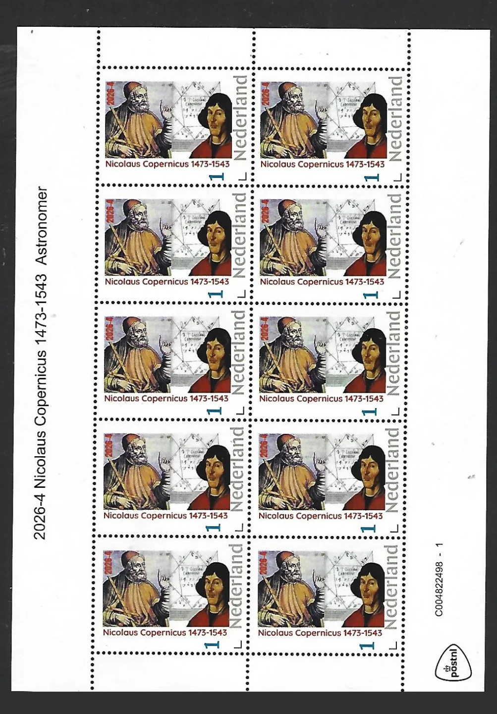 Netherlands 2026-4 Nicolaus Copernicus 1473-1543 sheet MNH