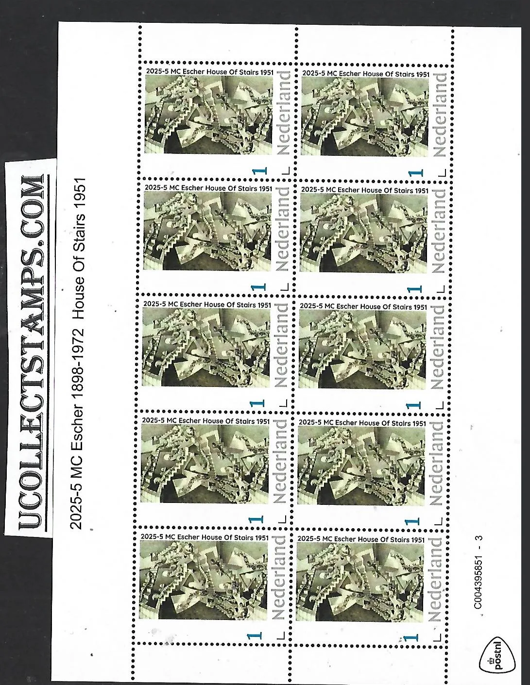 Netherlands 2025-5 MC Escher: House of Stairs 1951 sheetlet MNH