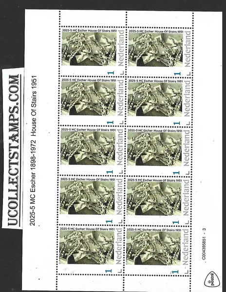 Netherlands 2025-5 MC Escher: House of Stairs 1951 sheetlet MNH